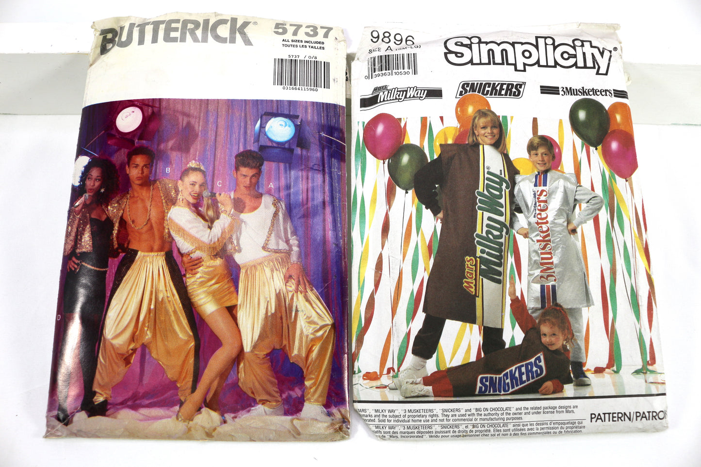 Butterick 5737 Adult Costume Sewing Pattern or Simplicity 9896 Candy Bar Costume Sewing Pattern
