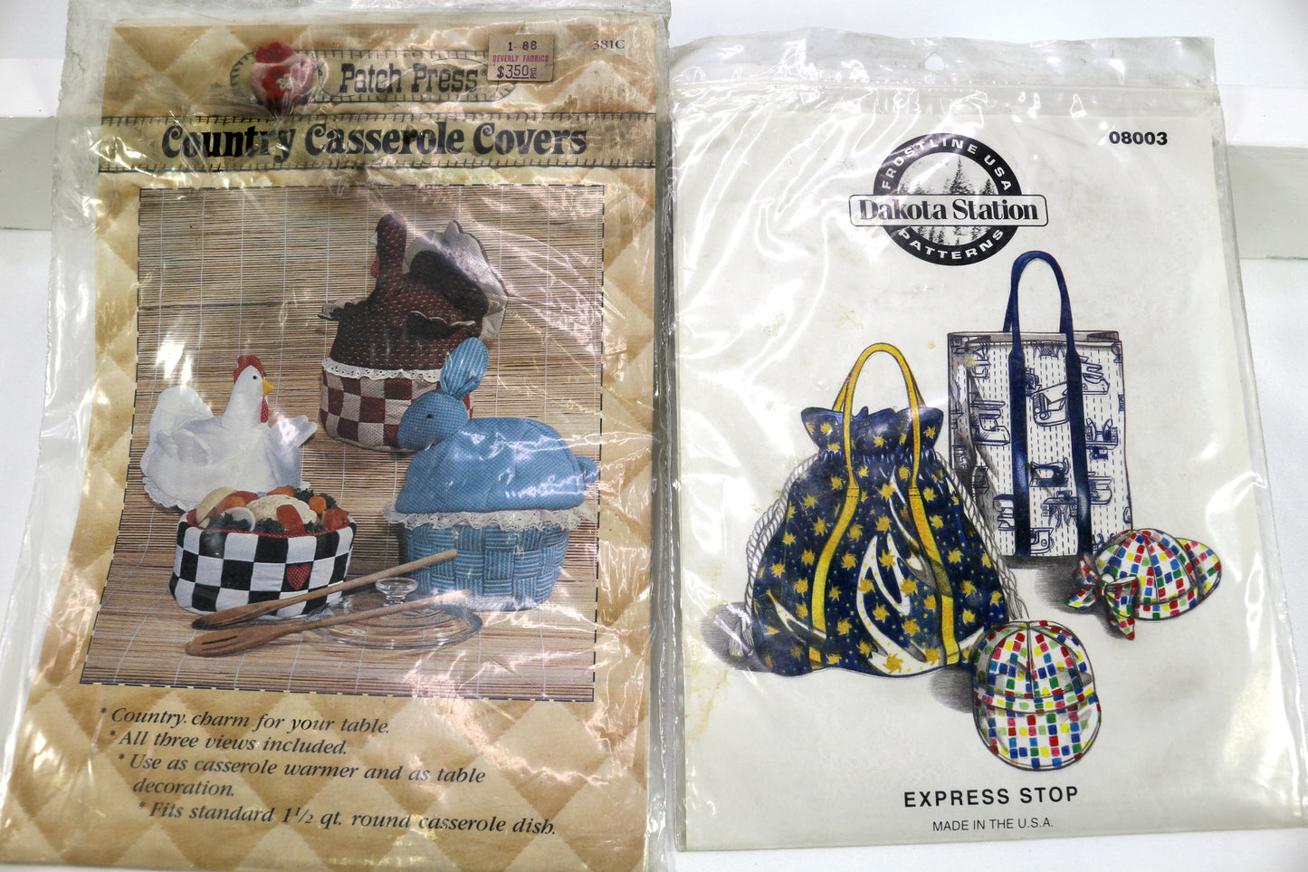 Patch Press Country Casserole Covers Sewing Pattern or Dakota Station Bag & Hat Sewing Pattern