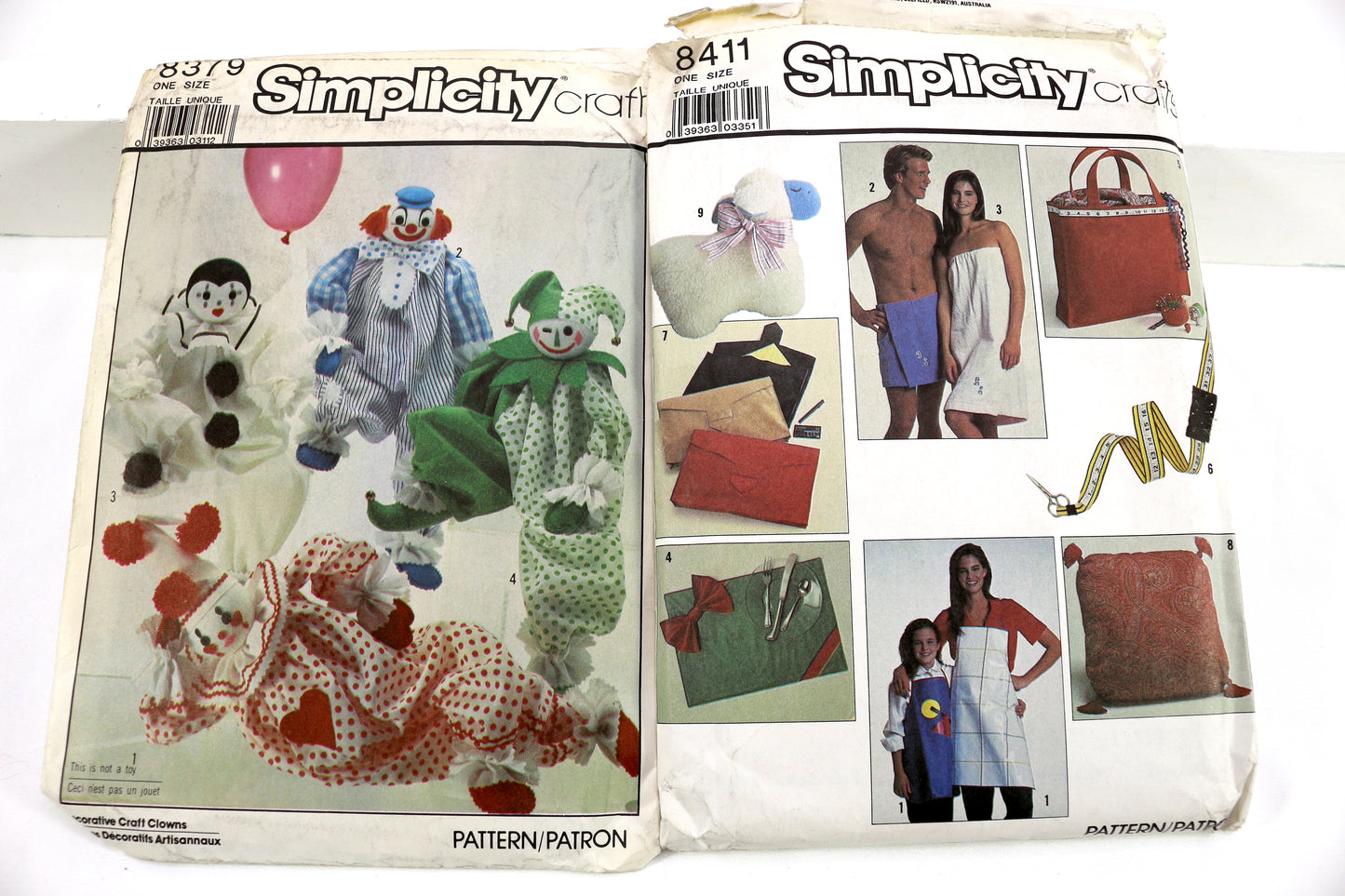 Simplicity 8379 Clown Doll Sewing Pattern or Simplicity 8411 Gift Sewing Patterns