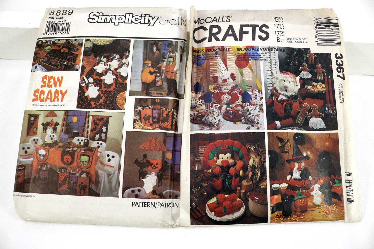 Simplicity 8889 Halloween Accessories Sewing Pattern or McCalls Holiday Crafts Sewing Patterns