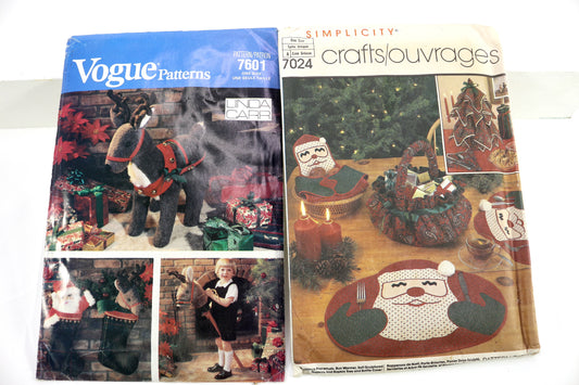 Vogue 7601 Reindeer Christmas Sewing Pattern or SImplicity 7024 Christmas Placemats Sewing Pattern