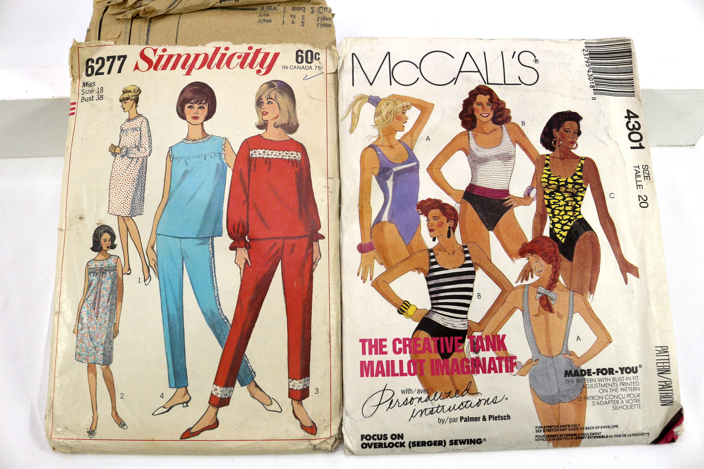 Simplicity 6277 Womens Pajama Sewing Pattern or McCalls 4301 Swimsuit, Leotard Sewing Pattern