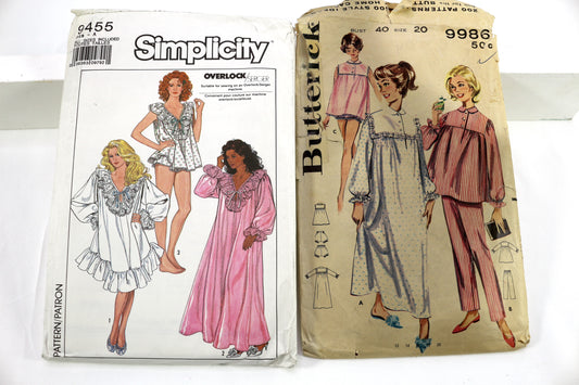 Simplicity 9455 Pajama Sewing Pattern or Butterick 9986 Pajama Sewing Pattern