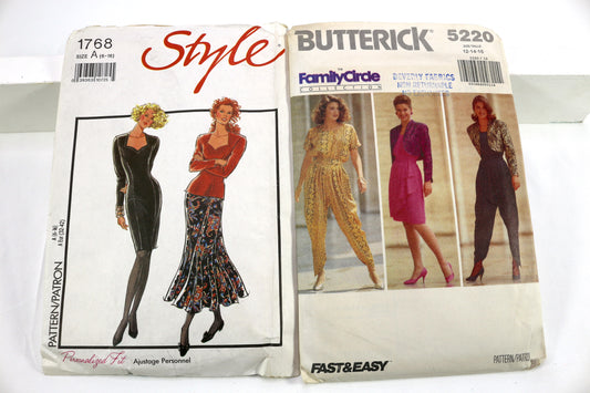 Style 1768 Womens Dress Sewing Pattern or Butterick 5220 Jacket, Top Sewing Pattern