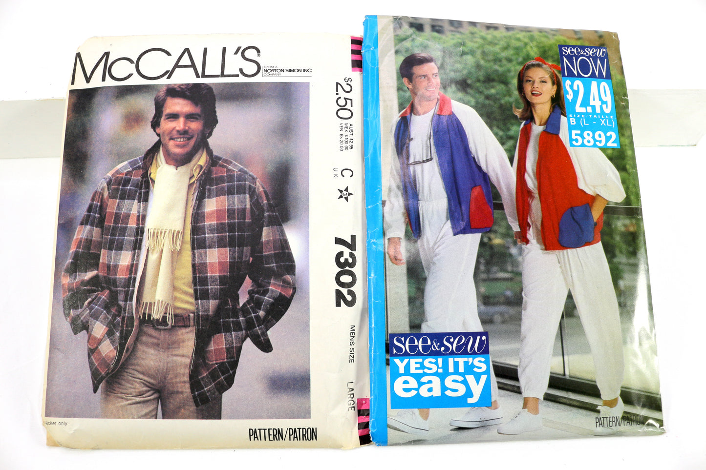 McCalls 7302 Mens Jacket Sewing Pattern or See & Sew 5892 Unisex Jacket Sewing Pattern