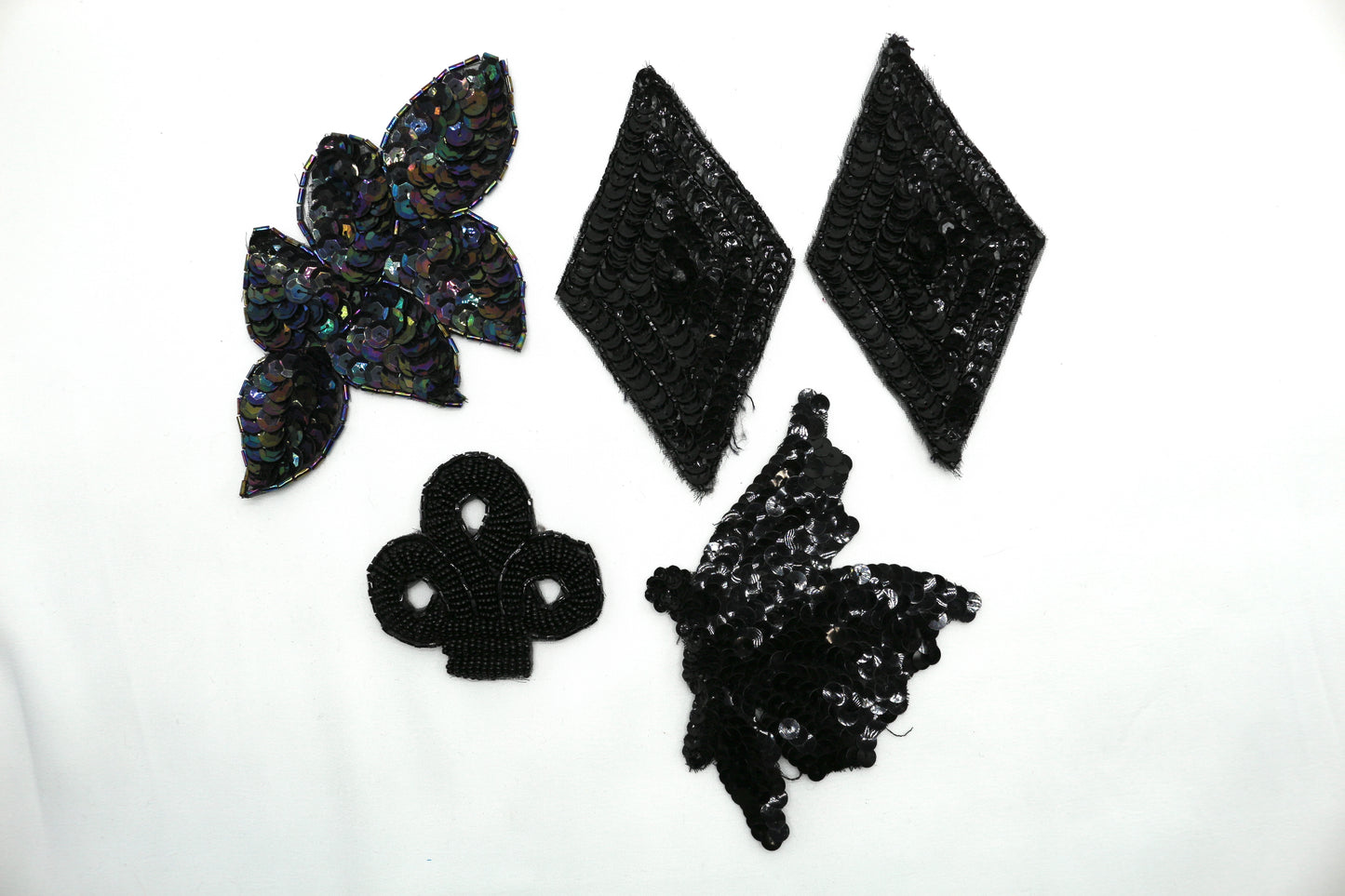 Black Sequined Patch Bundle, Clothing Embellishment & Trim