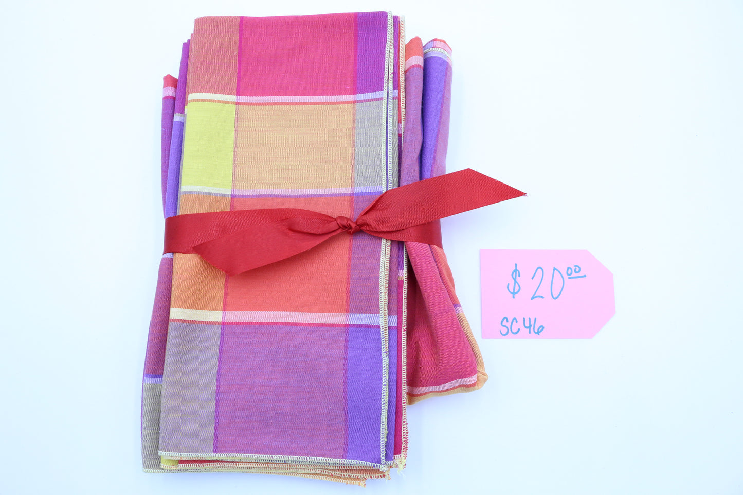 Bright & Bold Colorful Cloth Napkin set -qty 6 and Table Topper 41" x 60"