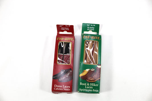 Tye Rite Wax Black 27" Shoelaces or 72" Boot/ Hiker Shoelaces