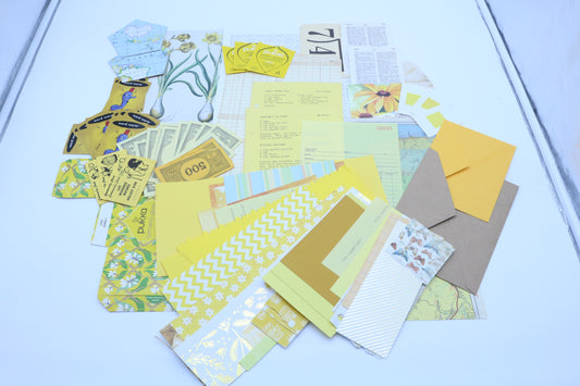 Yellow Junk Journal Kit, Scrapbooking Supplies