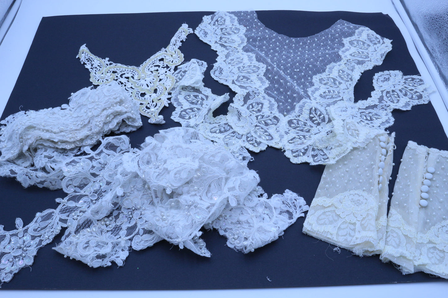 Sofia Richie Wedding Dress Remnants, Junk Journal Lace Bundle