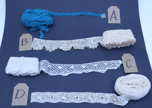 Lace Sewing Trims, Vintage Crochet Trims, Junk Journal Supplies