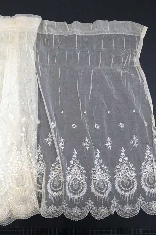 Vintage Embroidered Tulle Curtain
