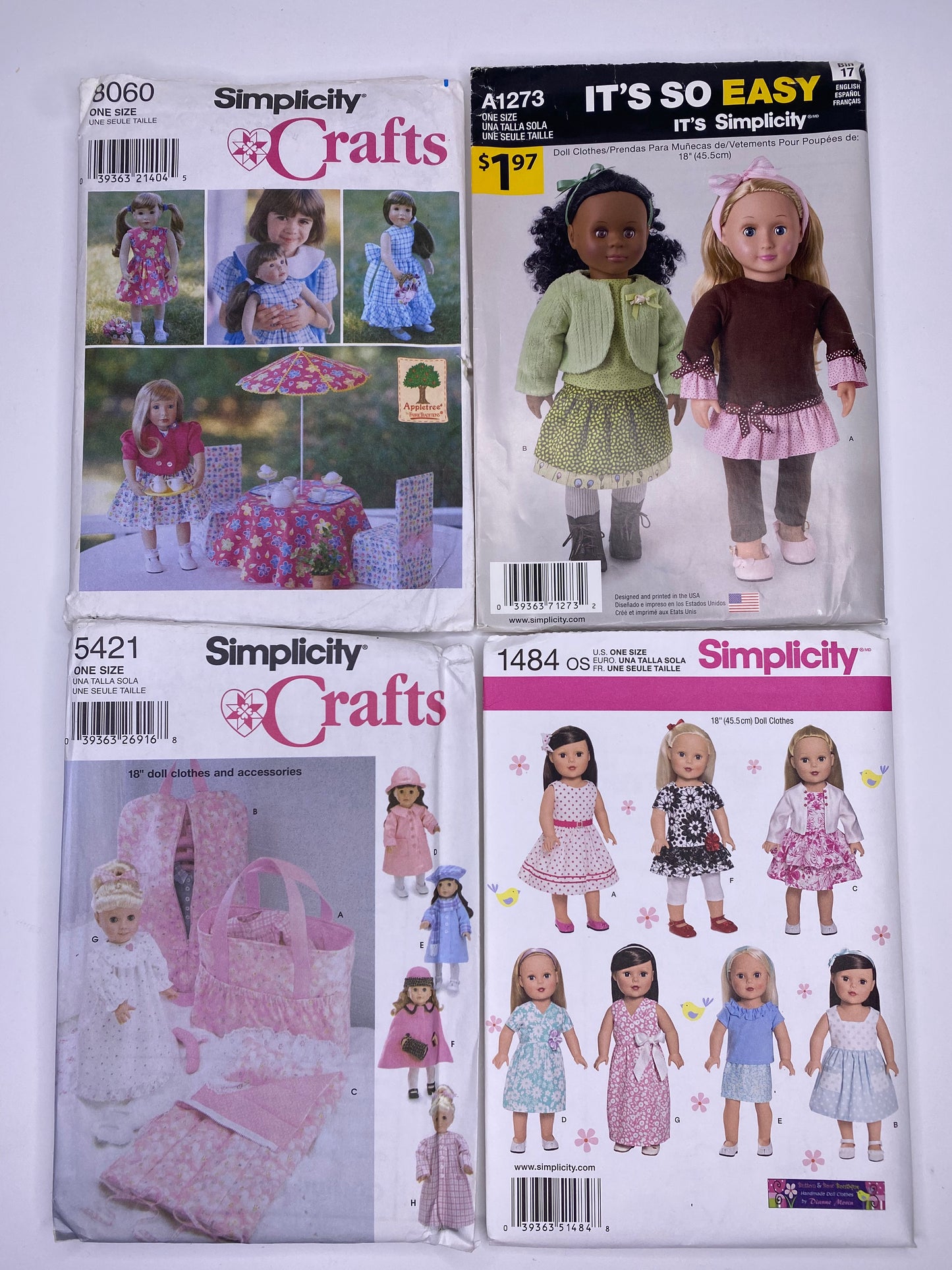 Simplicity 8060, It's so Easy A1273, Simplicity 1484, Simplicity 5421 Sewing Patterns