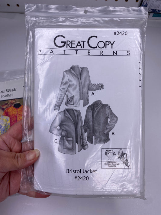 Great Copy Bristol Jacket #2420, As you Wish Jacket Sewing Pattern PK081