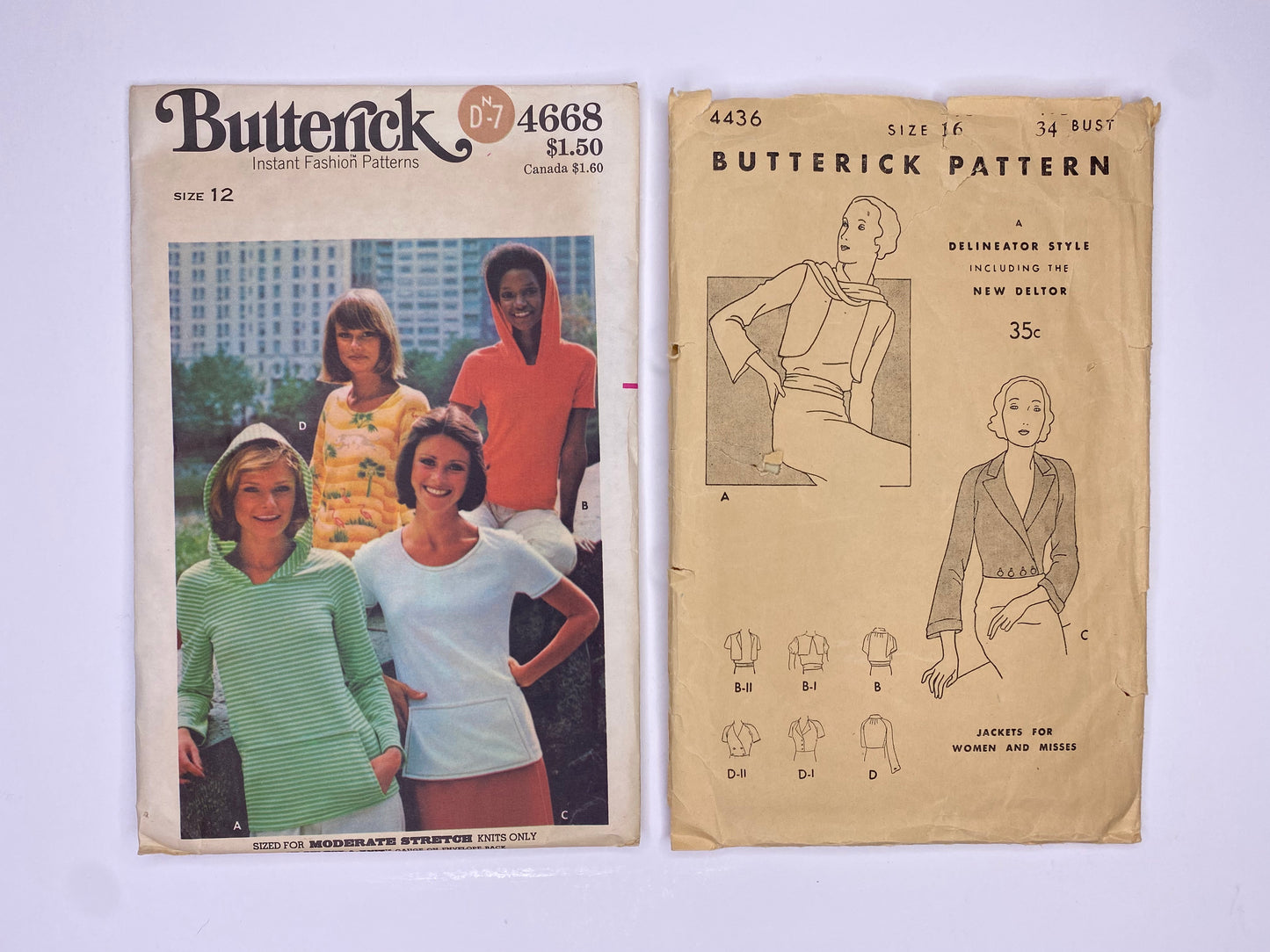 Butterick 4668 Sweatshirt Sewing Pattern, Butterick 4436 Sewing Pattern PK087