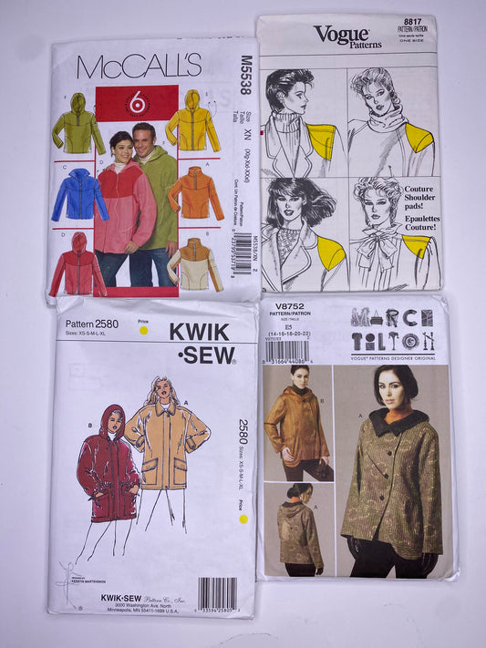 McCall's 5538, Vogue 8817, Kwik Sew 2580, Vogue 8752 Sewing Pattern PK089