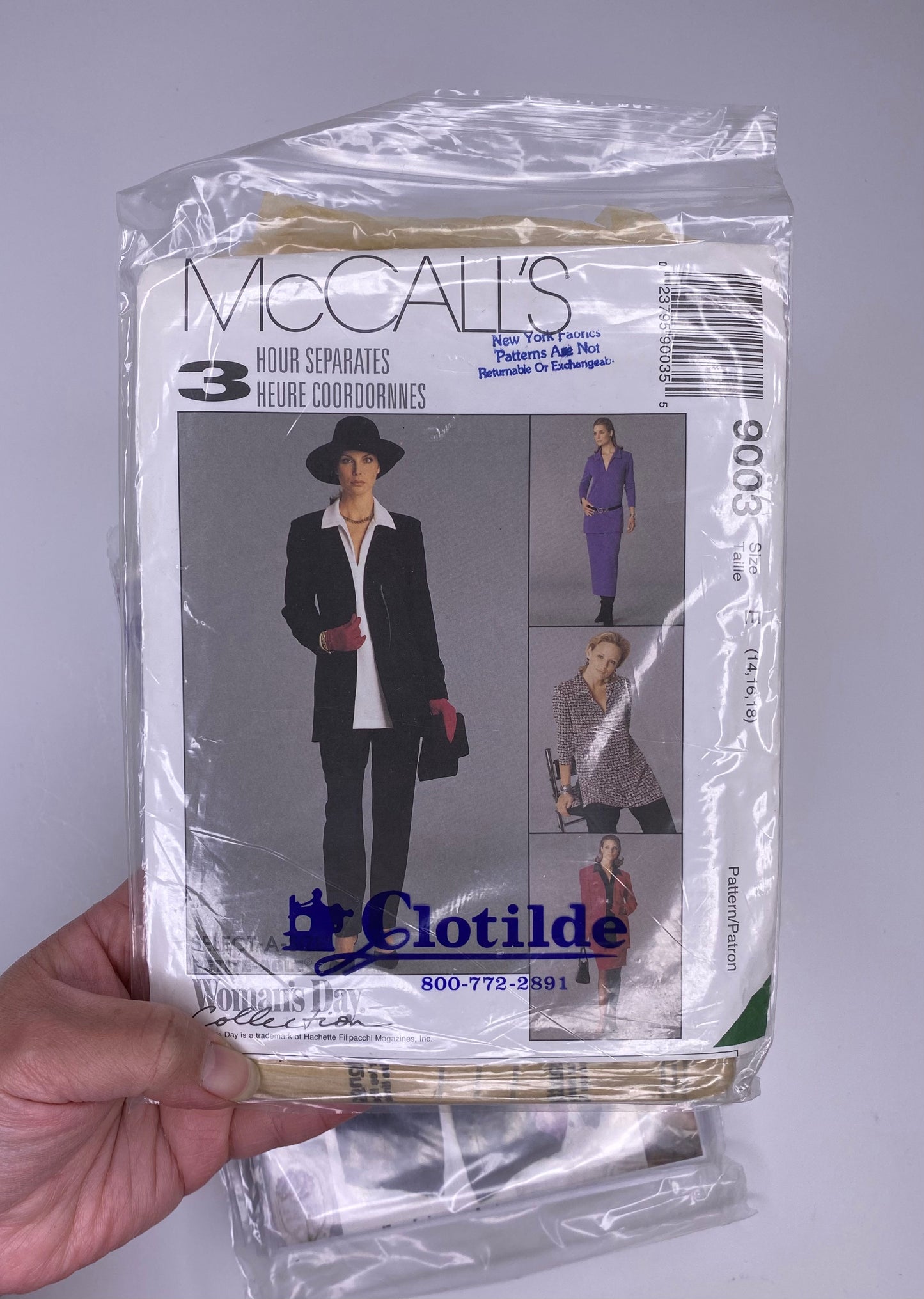 Great Copy #1240, Tina Givens A3131, McCall's 9003 Sewing Pattern PK098