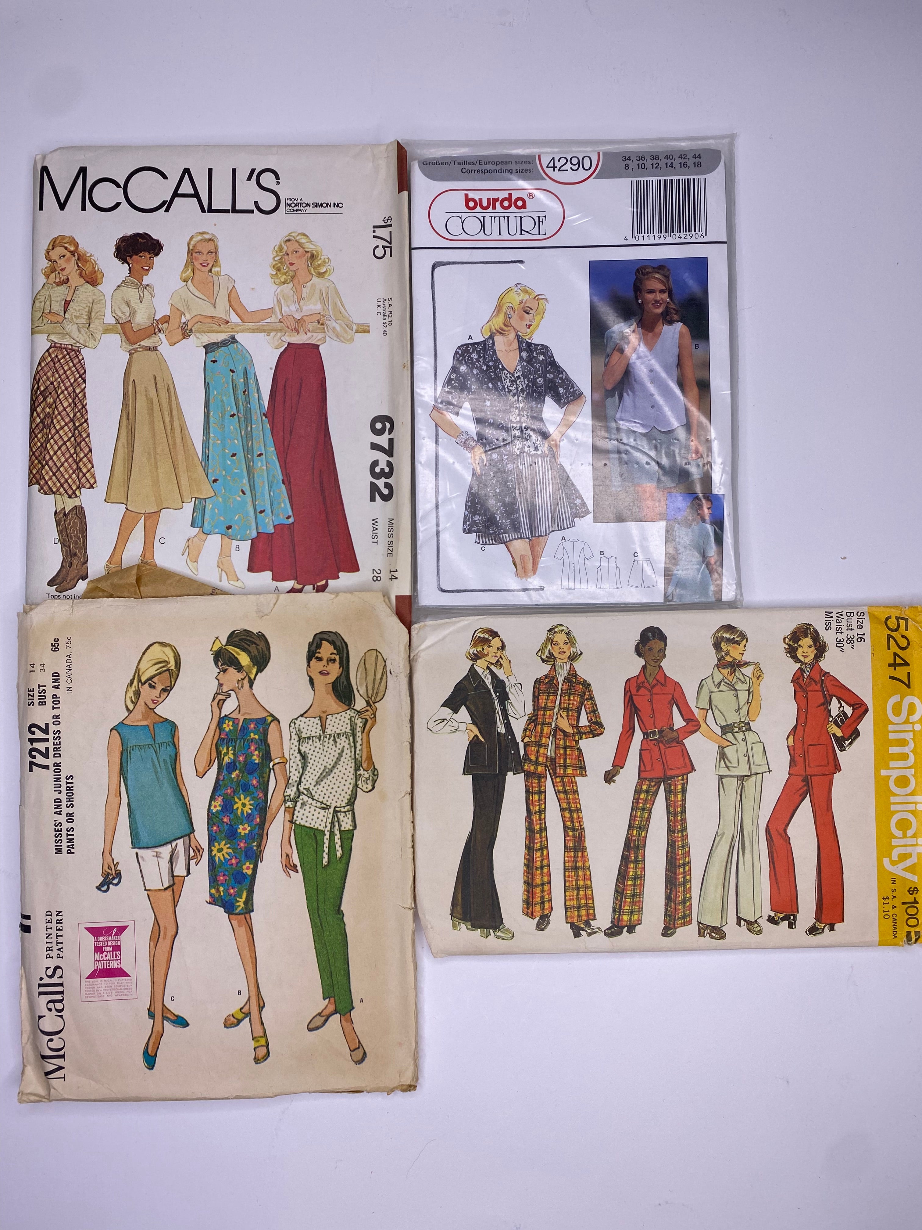 McCall's M6732, Burda 4290, McCall's 7212, Simplicity 5247 Sewing Patt ...