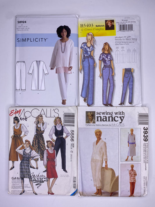 Simplicity 8924, Butterick 5403, McCall's 5556, Sewing with Nancy 3939 Sewing Pattern PK106