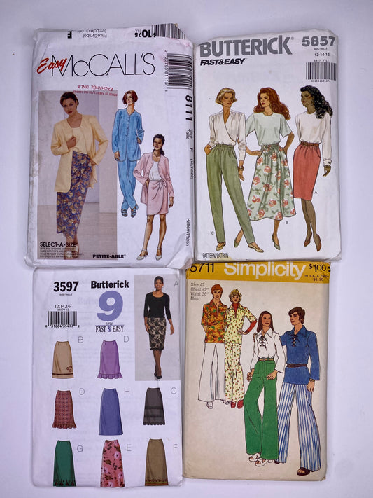 McCall's 8111, Butterick 5857, Butterick 3597, Simplicity 5711 Sewing Pattern PK107