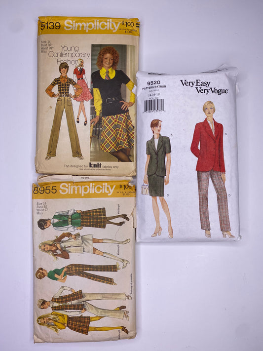 Simplicity 5139, Vogue 9520, Simplicity 8955 Sewing Pattern PK108