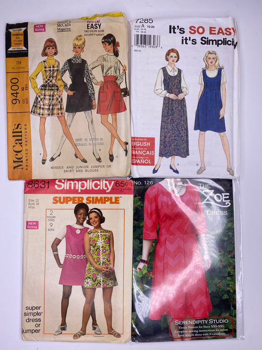 McCalls 9400, Simplicity 7285, Simplicity 8631, Serendipity Studio The Zoe Dress Sewing Patterns PK129