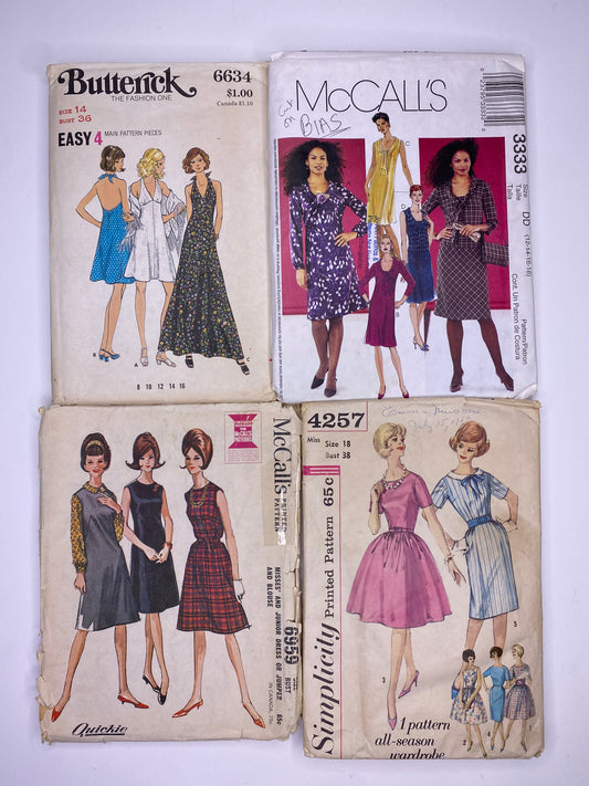 Butterick 6634, McCalls 3333 Day Dress Sewing Pattern, McCalls 6959 Dress Sewing Pattern, Simplicity 4257 Sewing Pattern PK130