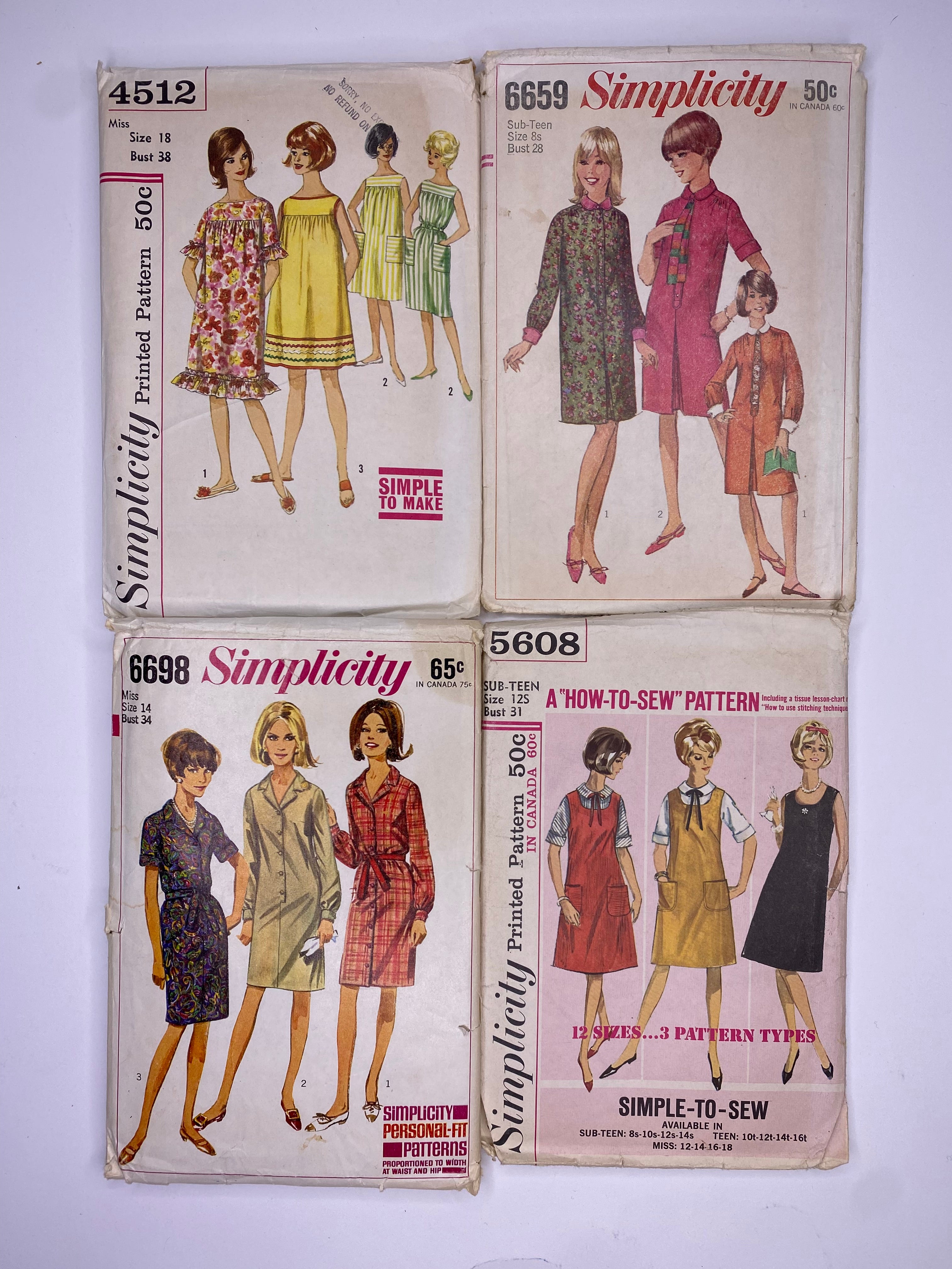 Vintage Simplicity 6659 60's Dress Sewing Pattern, Simplicity 6698 60 ...